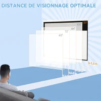 HOMCOM Écran de projection TV et Home Cinema de 100 Pouces vidéo projecteur 16:9 4K HD, fixation mural ou plafond(m-7)