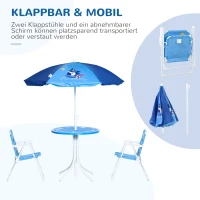 Outsunny tuintafelset voor kinderen van 3-6 jaar, haaiendesign, blauw(m-4)