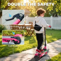 AIYAPLAY Electric Scooter for Kids Aged 6-14 Years, with Colourful Lights, Pink(m-8)