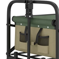 Outsunny Opvouwbare Bolderkar, 110 L, tot 100 kg, Telescopische handgreep, Stalen frame, 94 x 57 x 77-100 cm, Khaki(m-13)