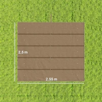 Outsunny Vervangingsdak voor 3 x 3 m pergola, intrekbaar, met regenafvoergaten, weerbestendig, Polyester, bruin(m-3)