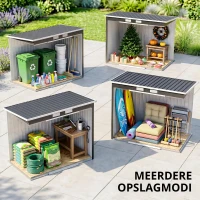 Outsunny Opbergschuur met ventilatieramen, schuifdeuren, gegalvaniseerd staal, 213 x 130 x 172 cm, Donkergrijs(m-7)