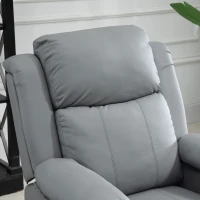 HOMCOM Riser and Recliner Chair with Vibration Massage, PU Leather Power Lift Chair for Elderly, Grey(m-8)
