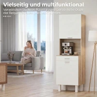 HOMCOM Mobilier Bucătărie 174 cm cu Sertar, Rafturi, Blat și Orificiu pentru Cabluri(m-8)