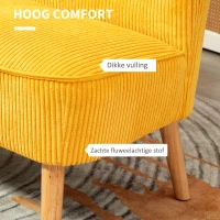 HOMCOM Tweezitsbank in elegant Scandinavisch ontwerp, stevig houten frame, tot 150 kg, 117 x 56,5 x 77 cm, Geel(m-4)