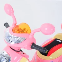 HOMCOM Kids Electric Ride On Toy Car 6V Electric Motorbike with Chargeable Battery Headlight and Music for 3-5 Years - Pink(m-9)