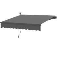 Outsunny Vrijstaande Luifel met Handkruk Solar-LED Verlichting UV 50+ 300 cm Breed Grijs(m-10)