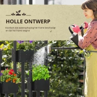Outsunny bloembak, verhoogd bed, plantenbak met latwerk muur groentebed hout(m-7)