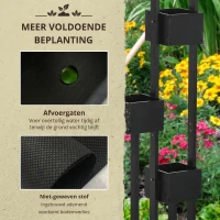 Outsunny bloembak, verhoogd bed, plantenbak met latwerk muur groentebed hout(m-5)