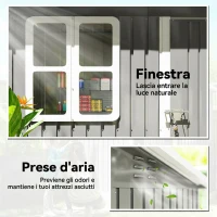 Outsunny Casetta da Giardino 2.55m² in Acciaio Zincato, con Kit di Fondazione, Porta Blocco Tetto Inclinato, Grigio(m-6)