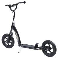 HOMCOM kinderstep scooter step stadsscooter kinderscooter kickboard 12 inch zwart 120 x 52 x 80-88 cm(m-13)
