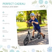 HOMCOM kinderstep scooter step stadsscooter kinderscooter kickboard 12 inch zwart 120 x 52 x 80-88 cm(m-4)