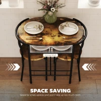 HOMCOM Three-Piece Compact Dining Set - Rustic Brown(m-5)