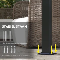Outsunny Markies zonbescherming. Pergola, weerbestendig,  incl. bevestigingsmateriaal, 3 x 3,5 m, Beige(m-7)