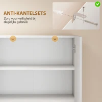 HOMCOM 180 cm Hoge Keukenkast, Voorraadkast met Soft-Close Deuren en Verstelbare Planken, Hoogglans Wit(m-8)