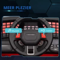 AIYAPLAY Kinder Elektrische Auto met Zachte Verzachting, Afstandsbedienbaar, LED-Lichten, Toeter, 12V Motoren, Gemaakt van Kunststof en Metaal, Rood(m-6)