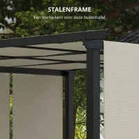 Outsunny Markies zonbescherming. Pergola, weerbestendig,  incl. bevestigingsmateriaal, 3 x 3,5 m, Beige(m-6)