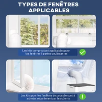 HOMCOM Climatiseur mobile 7000 BTU/H 4 en 1 refroidissement, ventilateur, déshumidificateur minuterie 24H et télécommande, blanc(m-7)