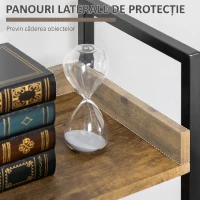 Homcom Biblioteca 5 Rafturi – Stil Industrial, Lemn & Metal(m-6)