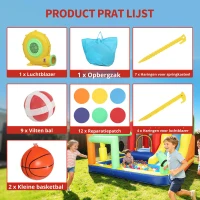 AIYAPLAY 9-in-1 opblaasbaar springkasteel met blower glijbaan plonsbad waterpistool voor 3-8 jaar 330x290x185 cm Veelkleurig(m-9)