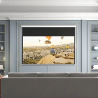 HOMCOM TV- und Heimkino-Projektionsleinwand 254 cm für Videoprojektor, 16:9, 4K HD, Wand- oder Deckenmontage(m-6)
