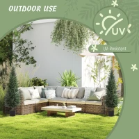 HOMCOM Set of Two Artificial Cypress Trees - Green(m-7)