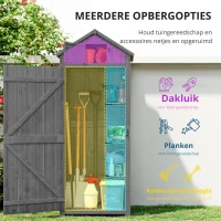Outsunny Waterdichte Tuinkast 77 cm voor Tuin Gereedschap met Planken, Terracotta(m-7)