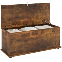 HOMCOM Panca Contenitore Capacità 120 kg per Camera da Letto e Ingresso, in Legno, 100x40x40 cm, Marrone(m-21)