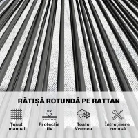 Outsunny Canapea Rattan cu 2 Locuri, Loveseat cu Șezut și Spătar Împletit, Negru.(m-5)