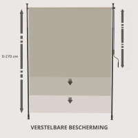 Outsunny Zijluifel, Hoogte Verstelbaar 2x2, UV Bescherming, Zandkleurig(m-5)