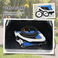 PawHut Przyczepka rowerowa 2 w 1 składany wózek dla małych i średnich psów do 20 kg, jasnoszary(m-6)