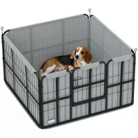 PawHut Steel Dog Whelping Box with Washable Whelping Pad, Wind-Resistant Cloth, for Small, Medium Dogs, 102 x 102 x 60cm(m-10)