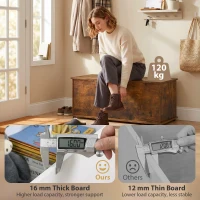 HOMCOM Storage Chest, Large 113L Blanket Box, Shoe Bench with Safety Hinged Lid, Storage Trunk, Bed End Bench for Bedroom, Hallway, Living room, Playroom, 100 x 40 x 40cm, Rustic Brown(m-6)