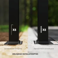 Outsunny Tuin Pergola, 3 x 3 m, Uitschuifbaar Dak en Magneetpad, Buiten Luifel, Tuinpaviljoen, UPF30+, Metaal, Crèmewit(m-7)