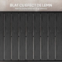 Outsunny Masă de Grădină cu Blat cu Aspect de Lemn 190x90 cm pentru 8 Persoane, Masă de Luat Masa de Exterior Dreptunghiulară din Aluminiu și Plastic, pentru Terasă, Balcon, Negru(m-4)
