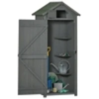 Outsunny Waterdichte Tuinkast 77 cm voor Tuin Gereedschap met Planken, Terracotta(m-15)