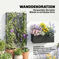Outsunny Hochbeet aus Metall mit Rankgitter für Kletterpflanzen, freistehend oder zur Wandmontage(m-5)