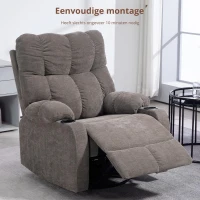 HOMCOM Relaxstoel met Voetensteun, Ligstoel, Draaibaar, Tot 150 kg, Stalen Frame, 88x96x108cm, Lichtbruin(m-5)