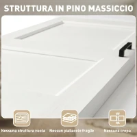 HOMCOM Porta Scorrevole Interna in Legno di Pino con Binario Silenzioso, Guida, Kit Ferramenta, Bianco(m-5)