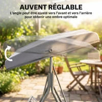 Outsunny Dondolo 3 Posti da Giardino Esterno Terrazzo in Poliestere Grigio(m-5)
