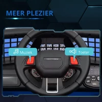 AIYAPLAY Elektrische Kinderauto met Zachte Veren, Afstandsbedienbaar, LED-Lichten, Toeter, 12V Motoren, van Kunststof en Metaal, Blauw(m-8)