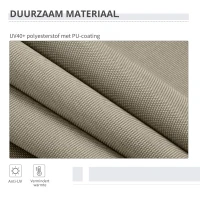 Outsunny Zijluifel, Hoogte Verstelbaar 2x2, UV Bescherming, Zandkleurig(m-8)