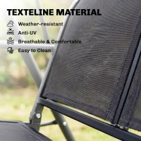 Outsunny Three-Seater Garden Swing Chair, with Canopy - Black(m-18)