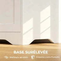 HOMCOM Panca Contenitore con Coperchio Sollevabile 100 cm Bianca(m-7)