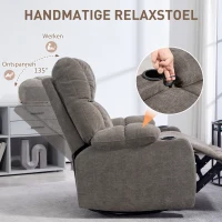 HOMCOM Relaxstoel met Voetensteun, Ligstoel, Draaibaar, Tot 150 kg, Stalen Frame, 88x96x108cm, Lichtbruin(m-6)