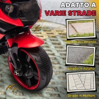 AIYAPLAY Moto Elettrica per Bambini da 18-36 Mesi, 6V, con Rotelle Rimovibili, Fari e Musiche Integrate, Rosso(m-6)