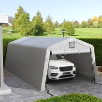 Outsunny Tente garage carport dim. 6,2L x 3,3l x 2,4H m acier galvanisé robuste PE haute densité 150 g/m² imperméable anti-UV(m-10)
