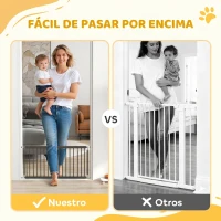 PawHut Barrera de Seguridad para Perros Pequeños Extensible 67-93,5 cm Altura 45 cm para Puertas y Escaleras Negro(m-4)