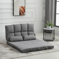 HOMCOM Vloerstoel 2-in-1 vloerstoel bed met rugleuning 7 standen verstelbaar(m-2)