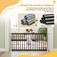 PawHut Barrera de Seguridad para Perros Pequeños Extensible 67-93,5 cm Altura 45 cm para Puertas y Escaleras Negro(m-6)